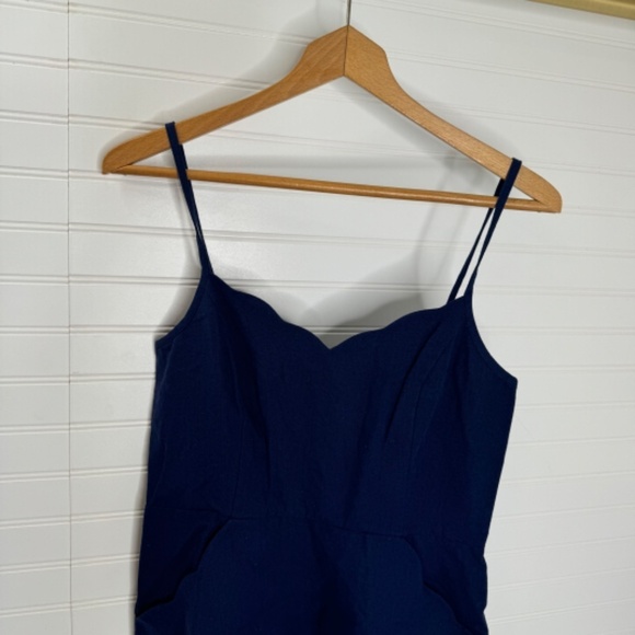 NEW Market & Spruce Crissie Linen Dress Navy Medium - Picture 2 of 10